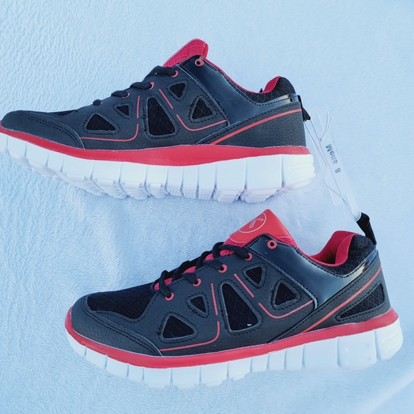 💕 NWT Actionflex Men's Shoes Black and Red - Picture 5 of 13